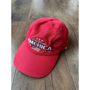Crossroads Baseball Cap Mens One Size God Bless America Red Embroidered Hat